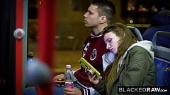 BLACKEDRAW Two Beauties Fuck Giant BBC On Bus!