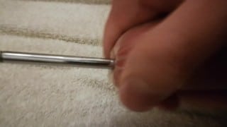 Urethral sounding with Condom, Handjob, Cum