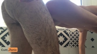 Young amateur couple having passionate shower & hot tub sex – Cumtonic