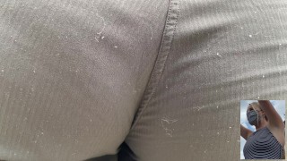 Candid 4k – Close-Up of Super Hot Blonde in 2x Too Small Jogger Pants