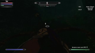 TES5 Skyrim My Own Mod Build Gameplay With Half-naked Orc Girl Hircine Ring