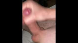 Young straight teenager jerking off hard and quickly close to camera