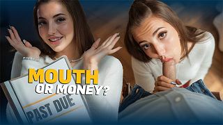 DEBT4k. Sloppy blowjob and sweet pussy for debt